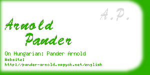 arnold pander business card